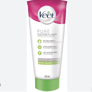 VEET Hair Removal Cream for Dry Skin 200 ml – Legs & Body PURE Hair Remover, No Ammonia Smell, Long Lasting Smooth Skin (Packing may vary)