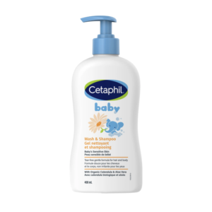 Cetaphil Baby Wash And Shampoo with Organic Calendula | Tear Free | Paraben, Colourant and Mineral Oil Free |400ML| Pump
