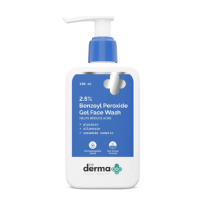 The Derma co 2.5% Benzoyl Peroxide Gel Face Wash with Glycerin & Allantoin for Active Acne - 100 ml
