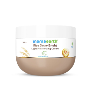 Mamaearth Rice Dewy Bright Light Moisturizing Cream With Rice Water & Niacinamide For Glass-Skin 50g