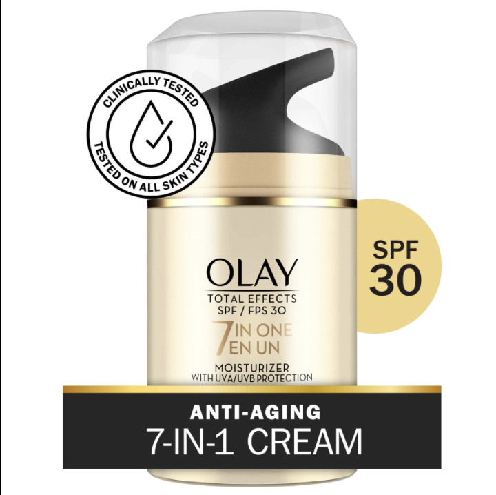 Olay Face Moisturizer with SPF 30, Total Effects Facial Moisturizer with Sun Protection for All Skin Types 50ML - CANADA