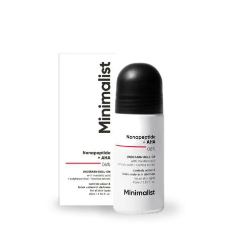 MINIMALIST NONAPEPTIDE + AHA 06% UNDERARM ROLL ON FOR ODOUR-FREE & EVEN SKIN TONE (40ML)