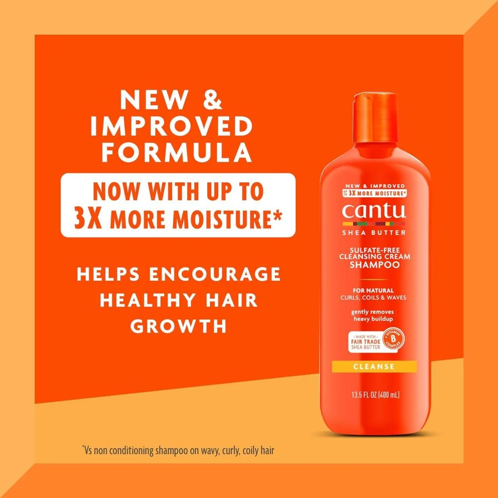 Cantu - Shea Butter Cleansing Cream Shampoo for Natural Hair Sulfate Free, 400 ml