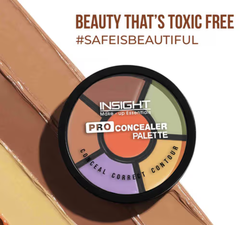 Insight Cosmetics Pro Concealer Palette, 3 In 1 Conceal,Contour & Correct, Long Lasting & Waterproof - Corrector
