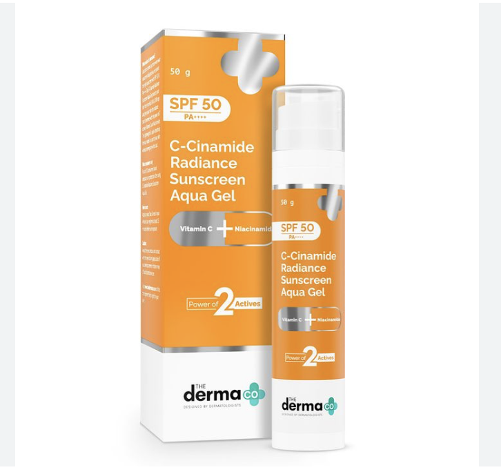 The Derma Co C-Cinamide Sunscreen Aqua Gel SPF 50 PA++++ | With Vitamin C & Niacinamide