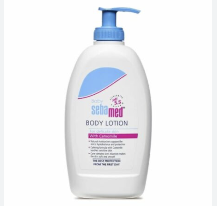 SEBAMED BABY BODY LOTION, PH 5.5, CAMOMILE & ALLANTOIN, DERMATALOGICALLY TESTED, SENSITIVE SKIN 400ml