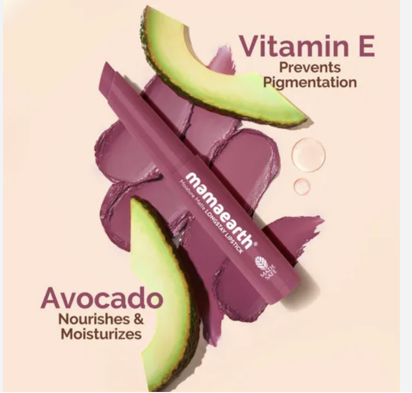 Mamaearth Moisture Matte Longstay Lipstick With Avocado Oil & Vitamin E
