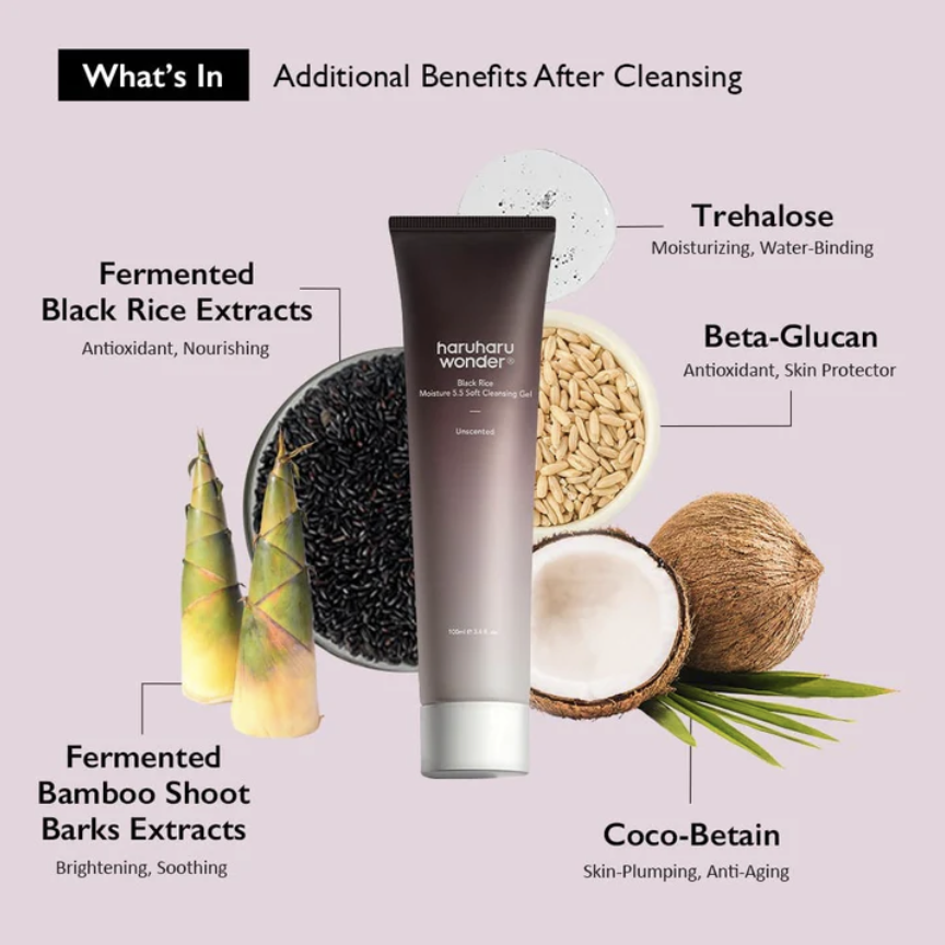 Haruharu WONDER Black Rice Moisture 5.5 Soft Cleansing Gel Unscented 100ml