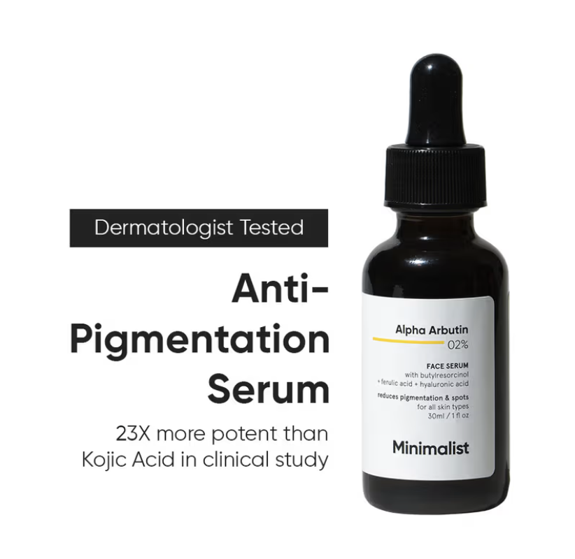 Minimalist 2% Alpha Arbutin Face Serum With Butylresorcinol & Ferulic Acid For Hyperpigmentation (30ml)