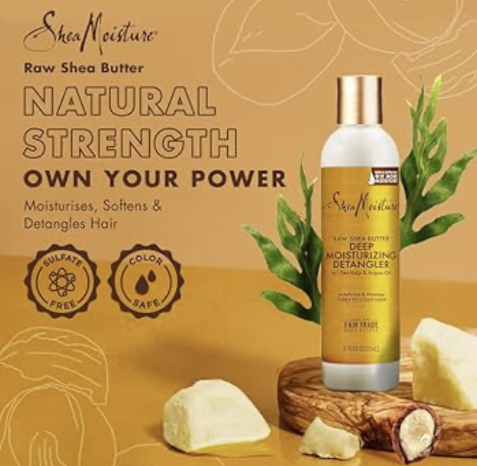 SheaMoisture Raw Shea Butter Deep Moisturizing Detangler for Dry, Damaged Hair, Hair Styling Product Formulated with Sea Kelp and Argan Oil