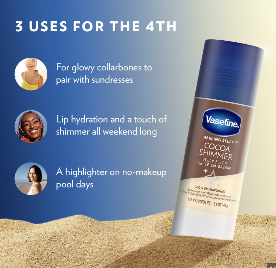 Vaseline Cocoa Shimmer Jelly Stick – Non-Greasy