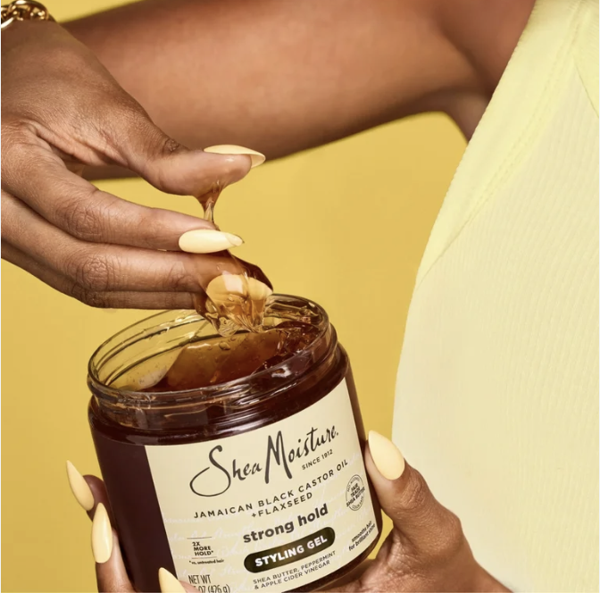 SheaMoisture Strong Hold Styling Gel + Flaxseed Jamaican Black Castor Oil
