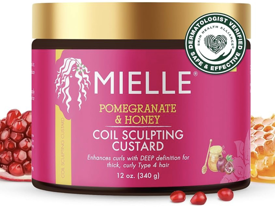 Mielle Organics Pomegranate & Honey Curl Cream - Coil & Curl Defining Hair Cream for Type 4 Hair - Hydrates, Controls Frizz, Conditions & Adds Shine