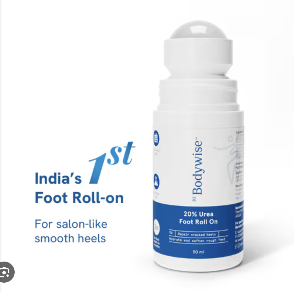 Be Bodywise 20% Urea Foot & Heel Roll On For Dry Feet & Cracked Heels With Urea & Lactic Acid (50ml)