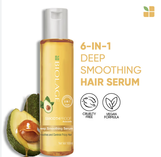 Biolage Smoothproof 6-in-1 Professional Hair Serum for Frizzy Hair |Deep Smoothening With Avocado & Grape Seed Oil | Natural & Vegan