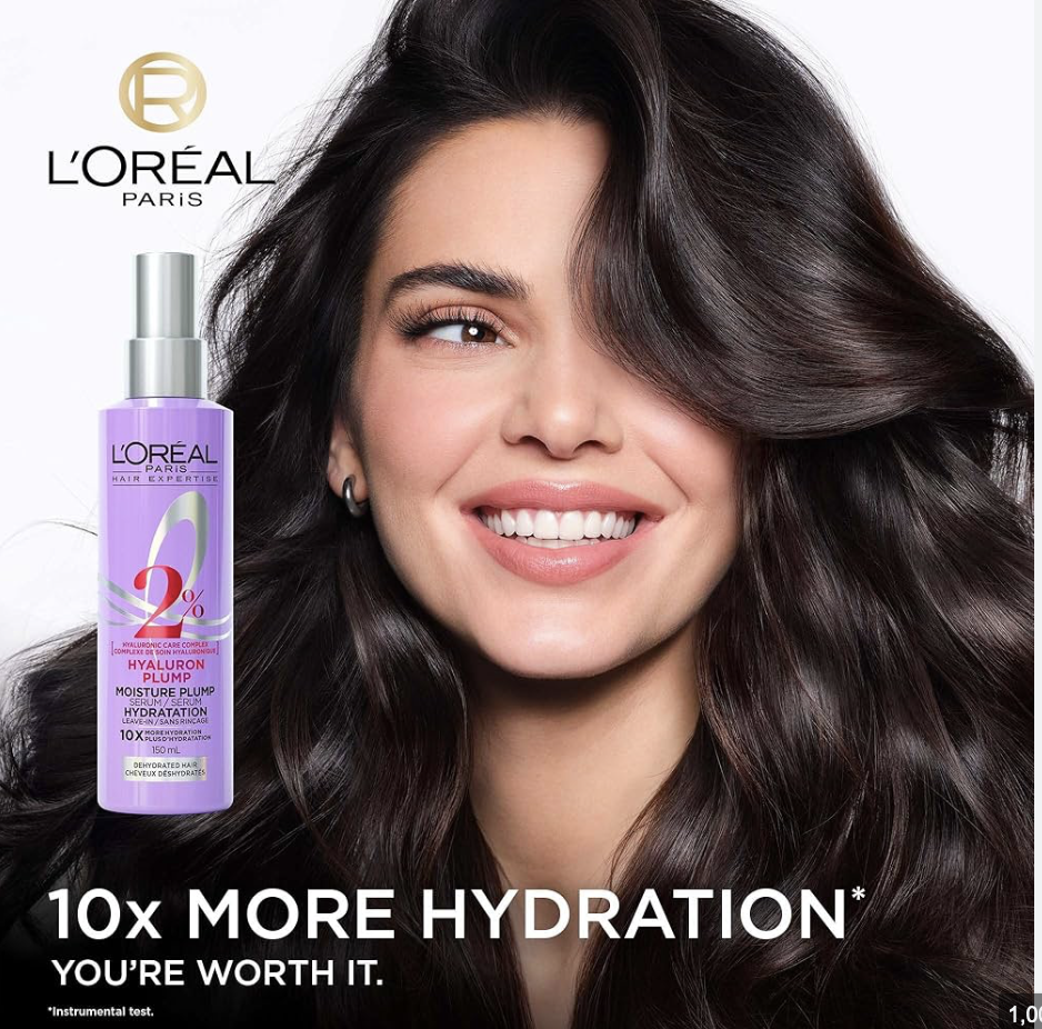 Loreal Paris Hair Expertise Hyaluron Plump 2% Moisture Plump Hair Serum, For Dehydrated Hair, 150ml
