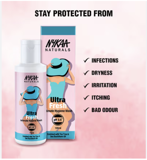 Nykaa Naturals Ultra Fresh Intimate Hygiene Wash PH 3.5 For Women (100ml)