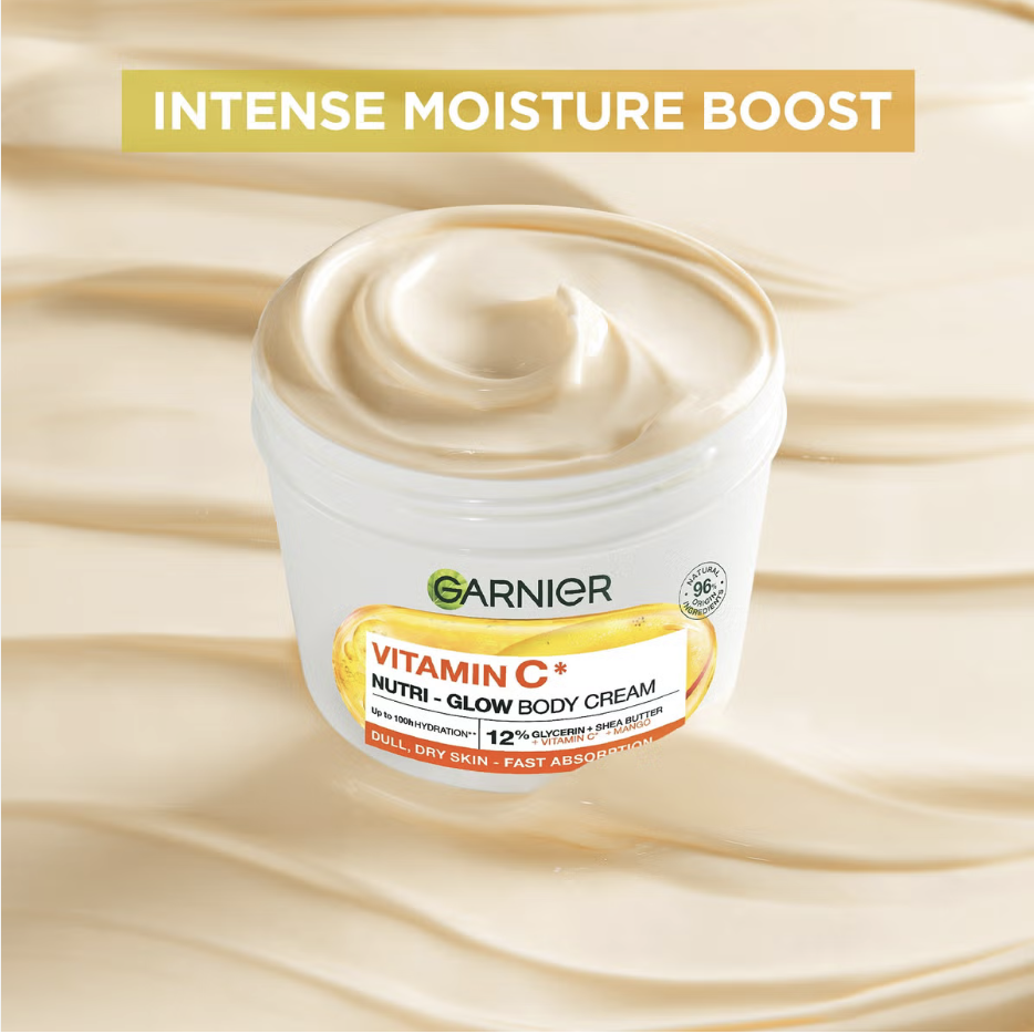 GARNIER VITAMIN C* NUTRI – GLOW BODY CREAM WITH MANGO 380ML