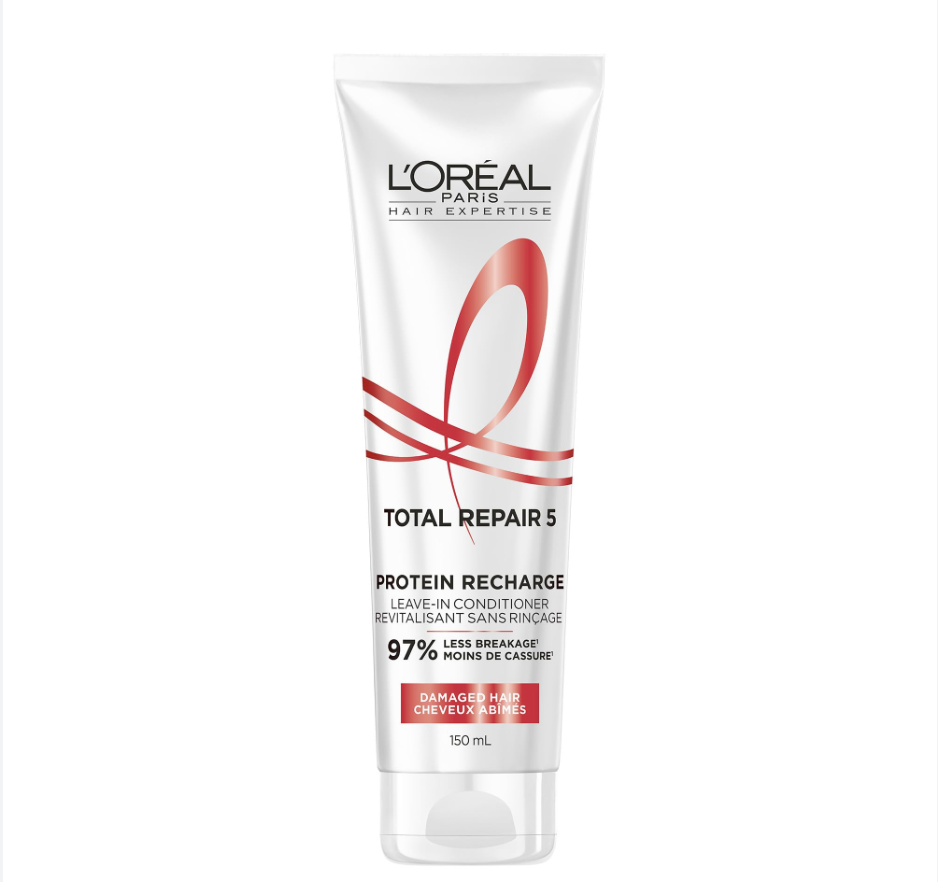 Loreal Paris Hair Expertise Total Repair 5 Protein Recharge Leave-In Conditioner, Hair Treatment with Almond Oil, 150ml
