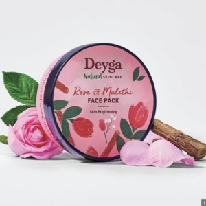 Deyga Rose & Mulethi Skin Brightening Face Pack (100 g) | Reduces Pigmentation | For Glowing, Even-Tone Complexion