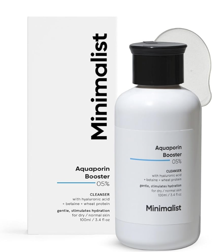 Minimalist 5% Aquaporin Booster | Hydrating Face Wash For Dry Skin with Hyaluronic Acid | Sulphate Free | Non-drying Cleanser | For Women & Men (100 ml)