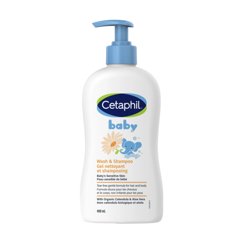 Cetaphil Baby Wash And Shampoo with Organic Calendula | Tear Free | Paraben, Colourant and Mineral Oil Free |400ML| Pump (copy)