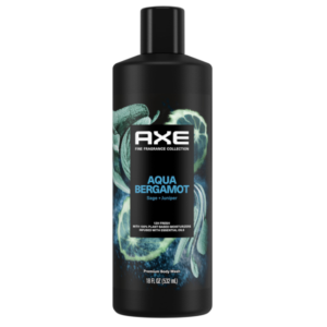 AXE Fine Fragrance Collection Body Wash For Men Aqua Bergamot 12h Refreshing Scent Shower Gel Infused with Bergamot, Sage, and Juniper Essential Oils 18 oz