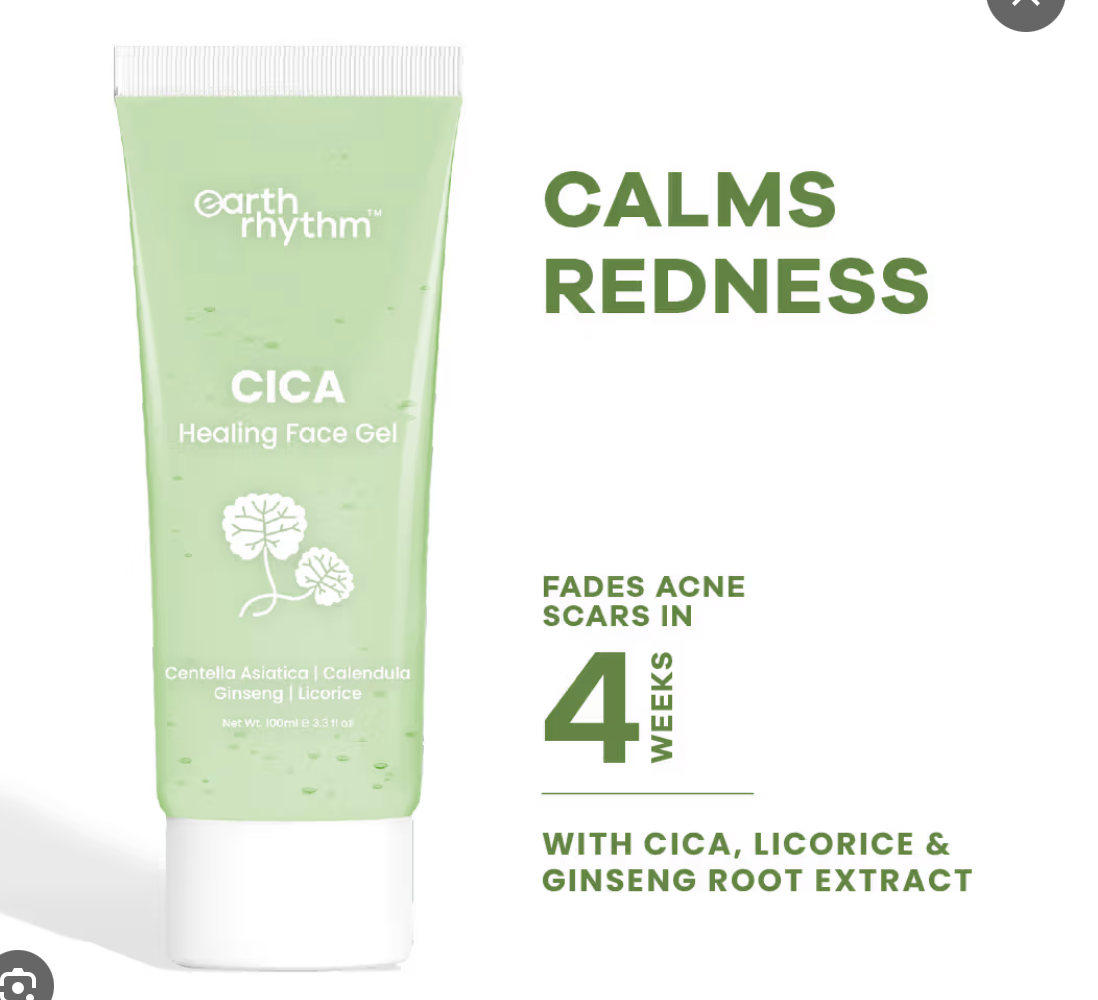 Earth Rhythm Healing Cica Gel, Calms Redness and Fades Acne Scars in 4 Weeks