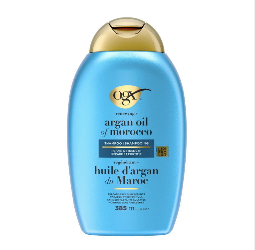 OGX Renewing + Argan Oil of Morocco Shampoo, Damage Repairing Shampoo & Argan Oil to Help Strengthen & Repair Dry, Damaged Hair, Paraben-Free, Sulfate-Free Surfactants