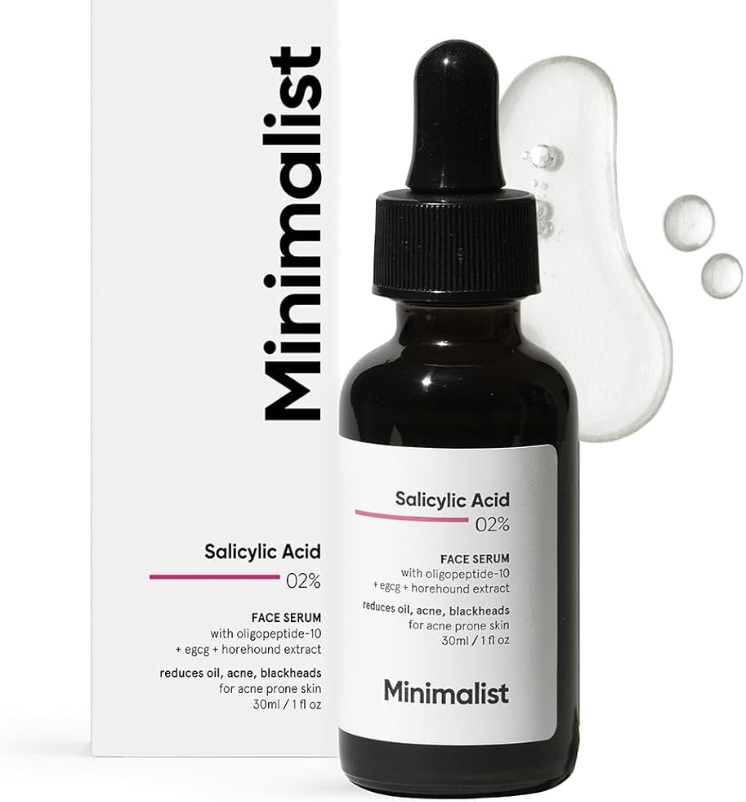 Minimalist Salicylic Acid 2%, Acne Fighting Serum for Blemish Prone Skin | Reduces Blackheads, Oil & Bumpy Texture | BHA based Exfoliant | 30ml