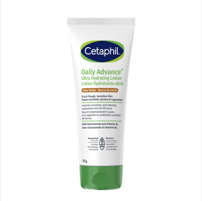 Cetaphil DailyAdvance Ultra Hydrating Lotion With Shea Butter and Vitamin E 226g| 48hr Hydration | For Dry and Sensitive Skin