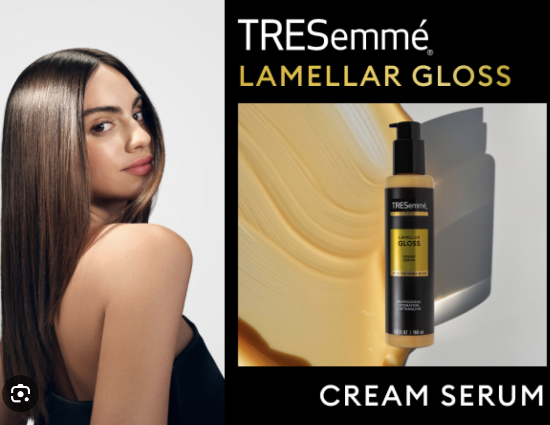 TRESemmé Hydrating & Detangling Cream Serum Lamellar Gloss Ultra Shine Up to 72H