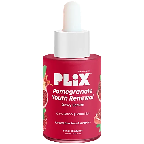 Plix The Plant Fix Pomegranate Youth Renewal Dewy Serum - 0.6% Retinol & 0.2% Bakuchi, 30 ml