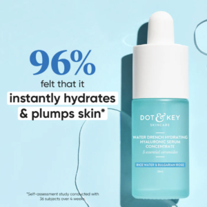 Dot & Key Hydrating Hyaluronic Acid Serum With Vitamin C + E | For Plump, Glowing Skin | Face Serum for Dry Skin, Oily & Normal Skin | With Ceramide & Acai Berry | 30ml