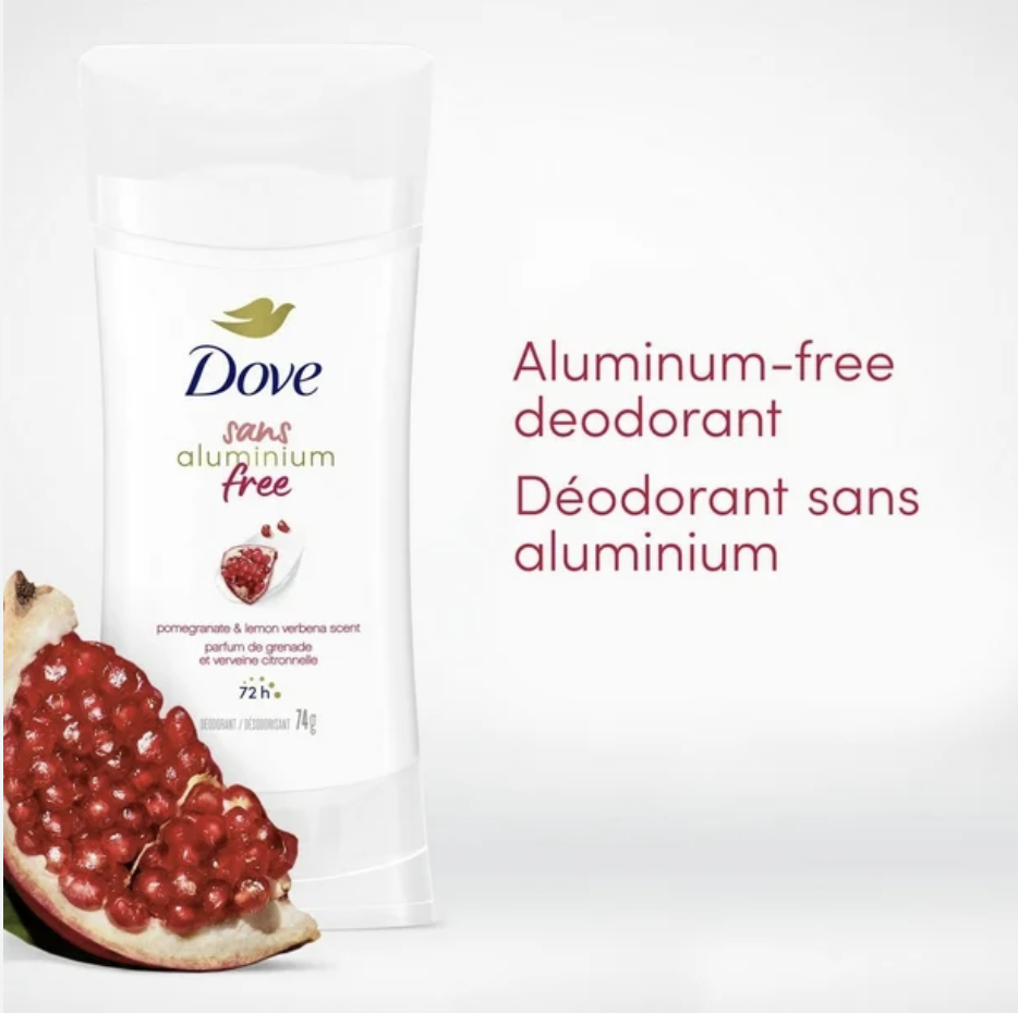Dove Aluminum Free Déodorant for Women Pomegranate & Lemon Verbena Scent for Soft, Comfortable Underarms - canada 75g