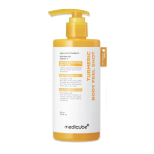 medicube Body Peel Shot with Kojic Acid and Turmeric | Gentle Body Brightening & Exfoliating Serum with BHA, LHA & PHA for Dead Skin Cells, Uneven Looking Skin & Excess Sebum