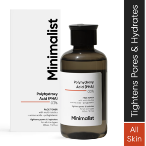 Minimalist Anti Acne PHA 3% Face Toner for Oily Skin | Pore Tightening & Mild Exfoliation For All Skin | Alcohol Free Hydrating Face Toner For Glowing Skin | 150 ml