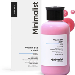 Minimalist Vitamin B12 + Hyaluronic Face Toner – Deep Hydration & Barrier Repair, Panthenol & Natural Moisturising Factors, Lightweight Formula for All Skin Types, 120 ml
