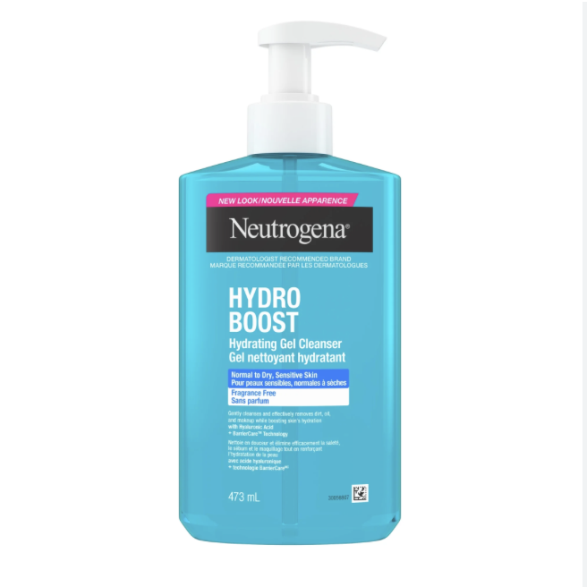 Neutrogena Hydro Boost Hydrating Cleansing Gel, Facial Cleanser, Hyaluronic Acid, Non Comedogenic, Paraben Free 473ml