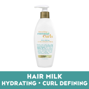 OGX Quenching + Coconut Curls Frizz-Defying Styling Milk, Nourishing Leave-In Hair Treatment with Coconut, Citrus Oil & Honey, Paraben-Free and Sulfated-Surfactants Free 177ml