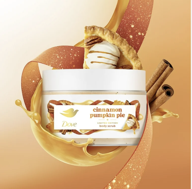 Dove Body Scrub Cinnamon Pumpkin Pie for Deep Nourishment Holiday Treats Limited Edition 298g