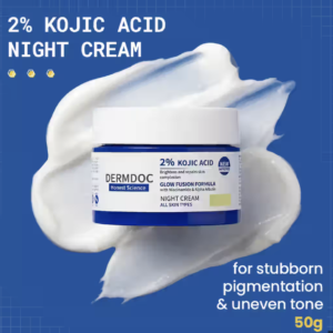DERMDOC 2% Kojic Acid Glow Fusion Formula Night Cream (25 gm) | Skin Brightening I Targets Pigmentation I With Niacinamide & Alpha Arbutin