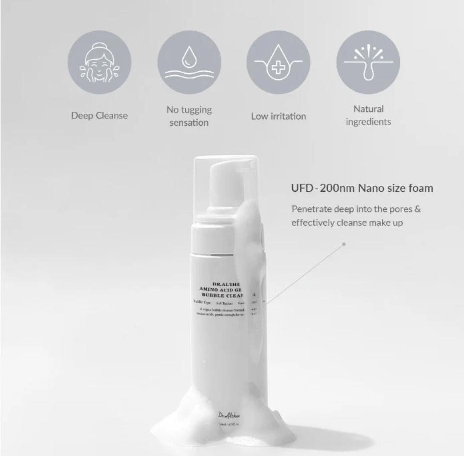 Dr.Althea Amino Acid Gentle Bubble Cleanser | Foam Cleanser | Daily Gentle Face Wash for Sensitive Skin | Vegan Korean Skin Care
