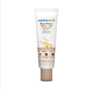 Mamaearth Rice Water Tone Up Face Cream with Rice Water & Niacinamide for Glass Skin 50g | Instantly Brightens | Even Skin Tone | Adds Glow | All Skin Types | Korean Rice Tone Up