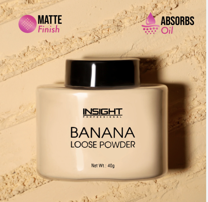 INSIGHT Banana Loose Powder|Long Lasting Coverage|Reduces Shine| Oil-Absorbing Finish| For All Skin Types - 40 g