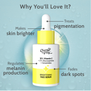 Chemist At Play 10% Vitamin C Face Serum |Brightens Skin |Treats Dark Spots & Hyperpigmentation (30ml) - India