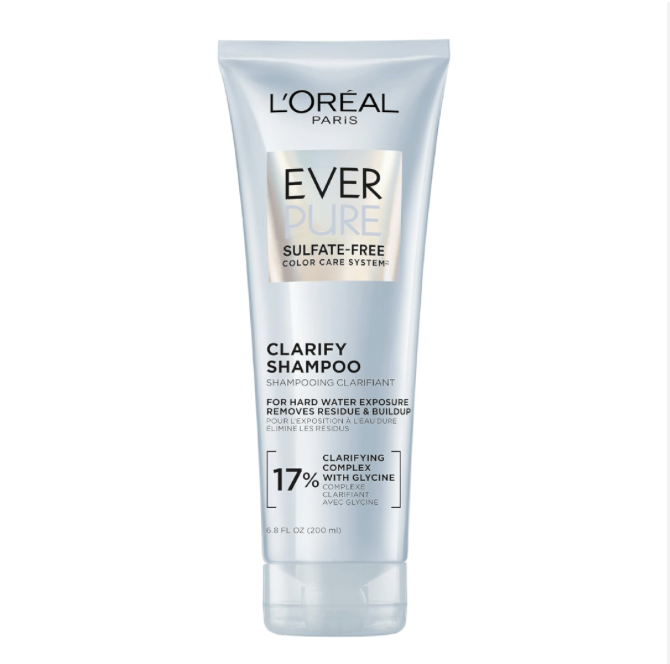 Loreal EverPure Sulfate-Free Clarify and Restore Clarifying, Vegan Shampoo for Hard Water Exposure and Build-Up, With Antioxydants, Vitamin C and Glycine, 200ml