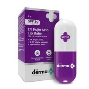 The Derma Co 1% Kojic Acid Lip Balm with SPF 50 PA +++ I With Arbutin & Peptide Complex | Reduce Lip Pigmentation | Protects From Sun Damage | For Dark, Pigmented Lips | For Men & Women | 4.5