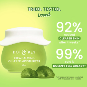 Dot & Key CICA + Niacinamide Oil-Free Moisturizer | Face Moistuirzer for Oily, Acne Prone & Sensitive Skin | Fades Acne Scars & Dark Spots, Soothes Redness & Irritation | 60 ml