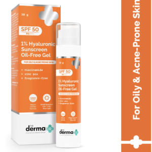 The Derma Co 1% Hyaluronic Sunscreen Oil-Free Gel With Spf 50 For Tan Protection (50g) India